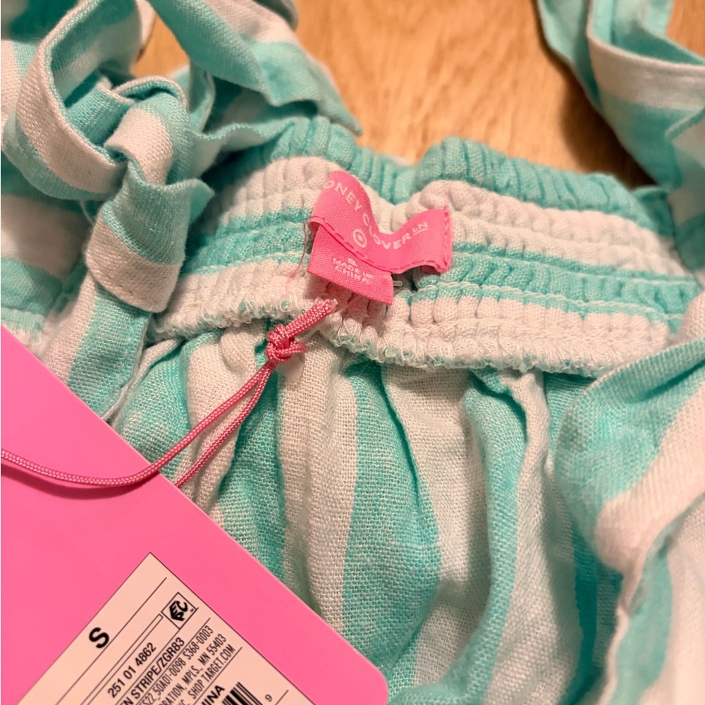 NWT Stoney Clover Lane Target Striped Set S Aqua White Top Shorts - Picture 6 of 6